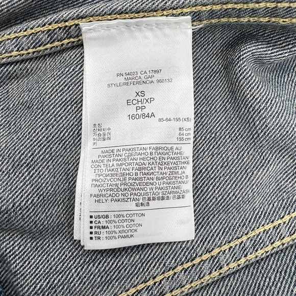 Gap Button Up Pointed Collar Jean Vest Size X-Small Women’s - Picture 6 of 7